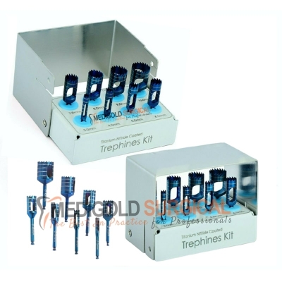 Trephine Drills Kit dental implant 8Pcs 